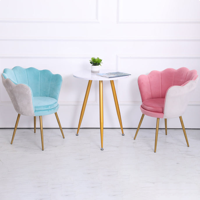 Chaise de salle à manger en métal de Style scandinave, coussin sans accoudoirs, couronne, dossier supérieur, chaise simple