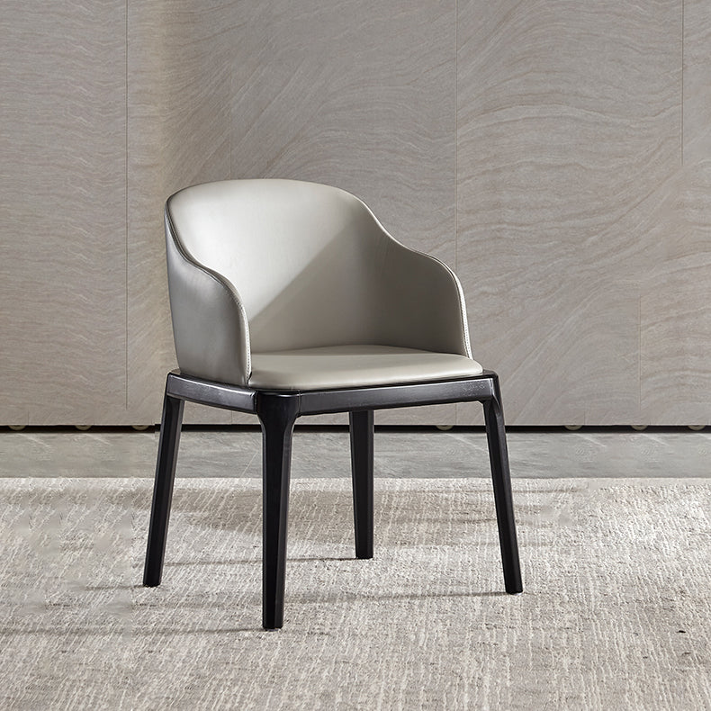 Fauteuil de maison en cuir scandinave, finition mate, chaise de salle à manger à dossier solide (Ensemble de 2)
