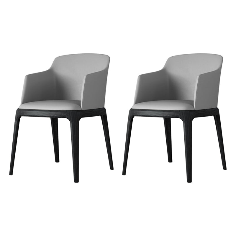 Fauteuil de maison en cuir scandinave, finition mate, chaise de salle à manger à dossier solide (Ensemble de 2)
