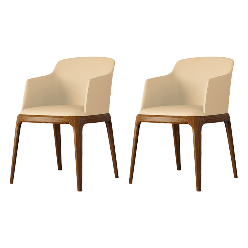 Fauteuil de maison en cuir scandinave, finition mate, chaise de salle à manger à dossier solide (Ensemble de 2)