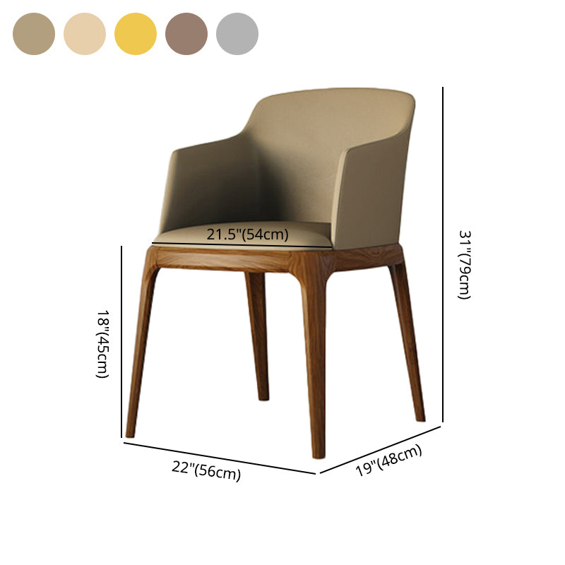 Fauteuil de maison en cuir scandinave, finition mate, chaise de salle à manger à dossier solide (Ensemble de 2)