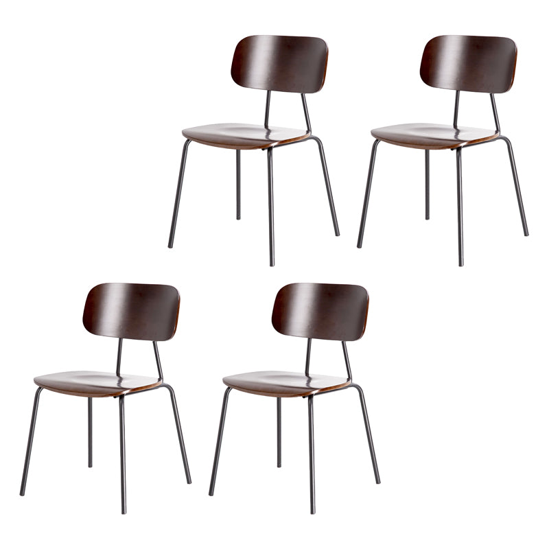 Industrial Metal Milk Tea Shop Side Chair Matte Finish Open Back Dining Chair (Set of 4)