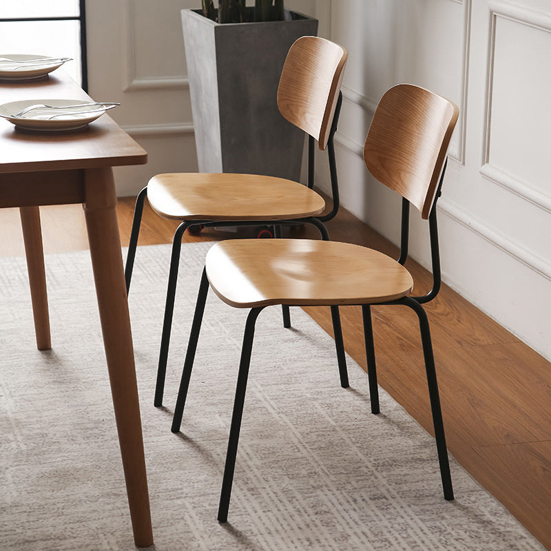 Industrial Metal Milk Tea Shop Side Chair Matte Finish Open Back Dining Chair (Set of 4)
