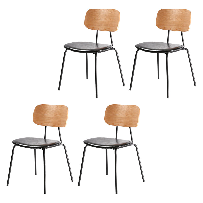 Industrial Metal Milk Tea Shop Side Chair Matte Finish Open Back Dining Chair (Set of 4)