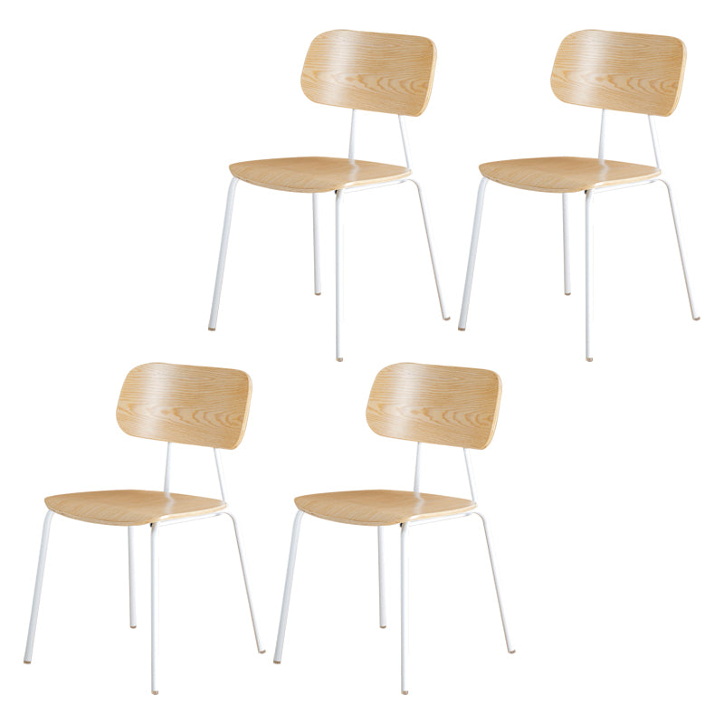 Industrial Metal Milk Tea Shop Side Chair Matte Finish Open Back Dining Chair (Set of 4)