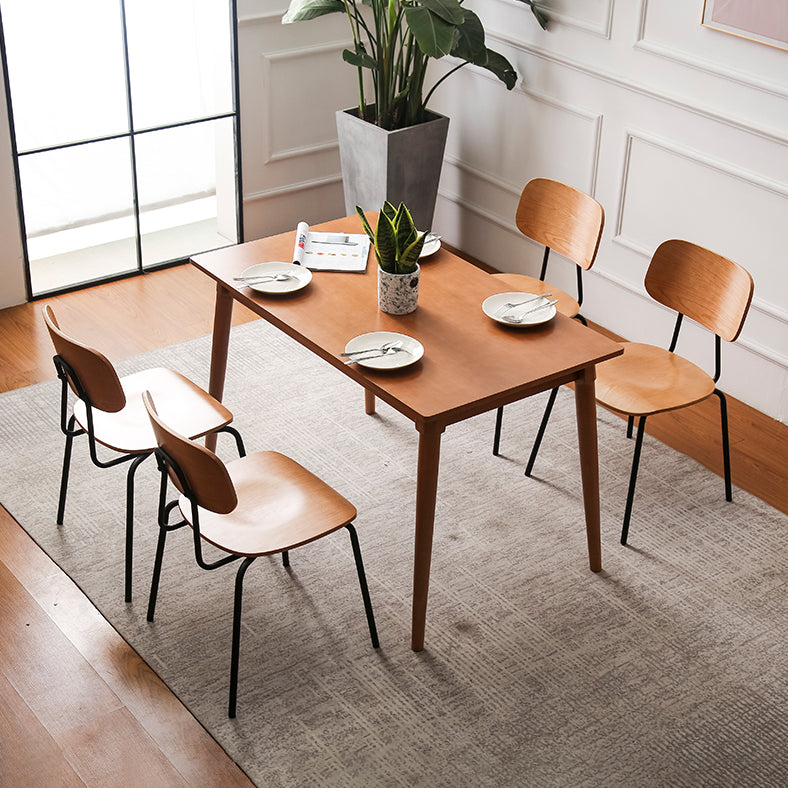 Industrial Metal Milk Tea Shop Side Chair Matte Finish Open Back Dining Chair (Set of 4)