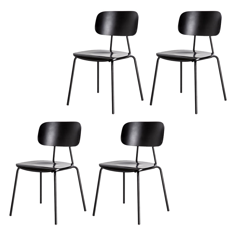 Industrial Metal Milk Tea Shop Side Chair Matte Finish Open Back Dining Chair (Set of 4)