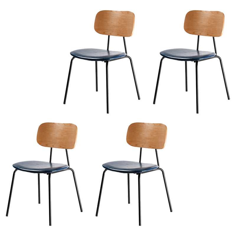 Industrial Metal Milk Tea Shop Side Chair Matte Finish Open Back Dining Chair (Set of 4)