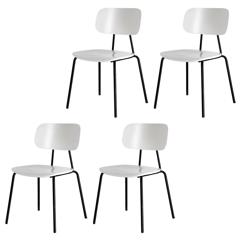 Industrial Metal Milk Tea Shop Side Chair Matte Finish Open Back Dining Chair (Set of 4)
