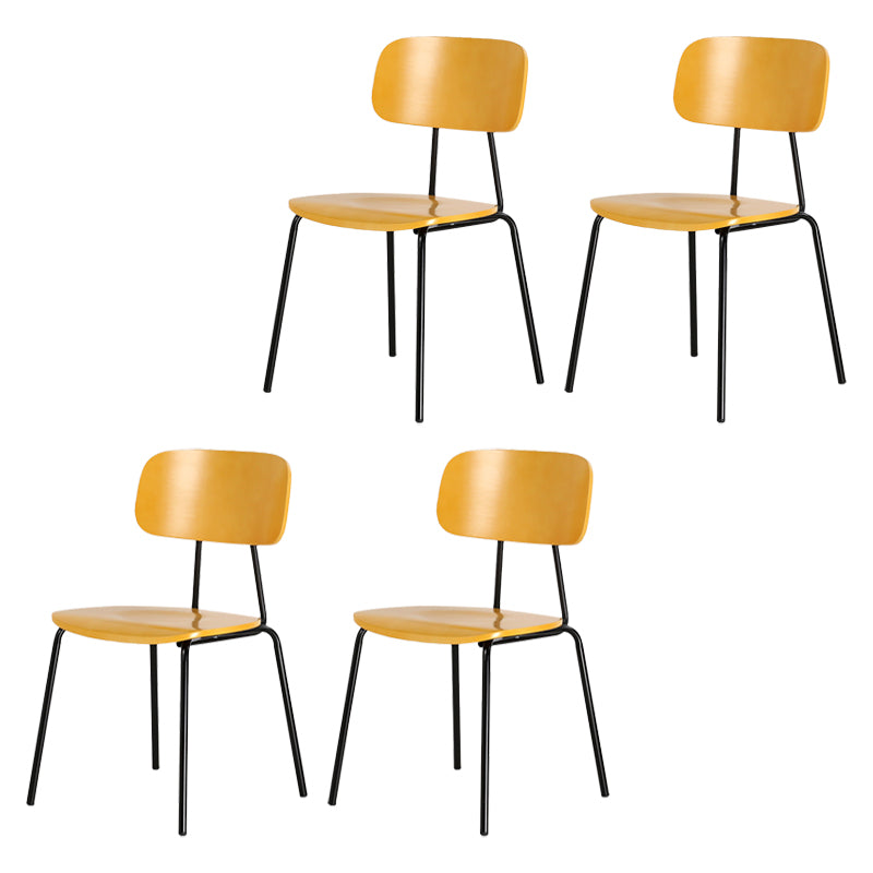 Industrial Metal Milk Tea Shop Side Chair Matte Finish Open Back Dining Chair (Set of 4)