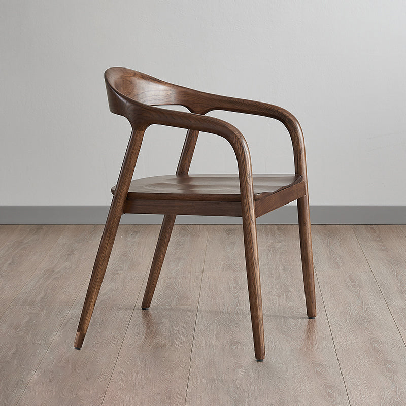 Juego de sillas de madera de fresno de estilo tradicional, sillones con respaldo abierto para cocina y comedor