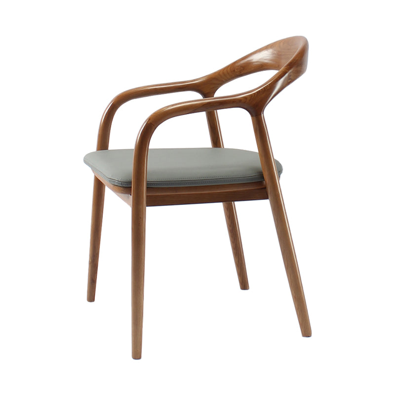 Juego de sillas de madera de fresno de estilo tradicional, sillones con respaldo abierto para cocina y comedor