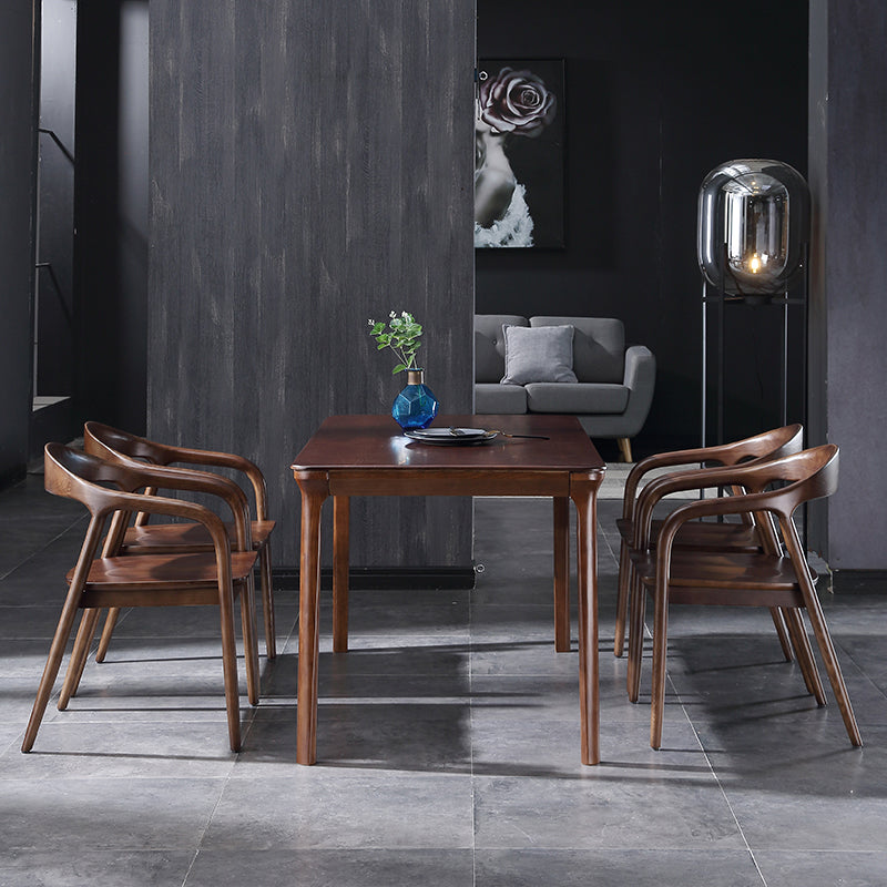 Juego de sillas de madera de fresno de estilo tradicional, sillones con respaldo abierto para cocina y comedor