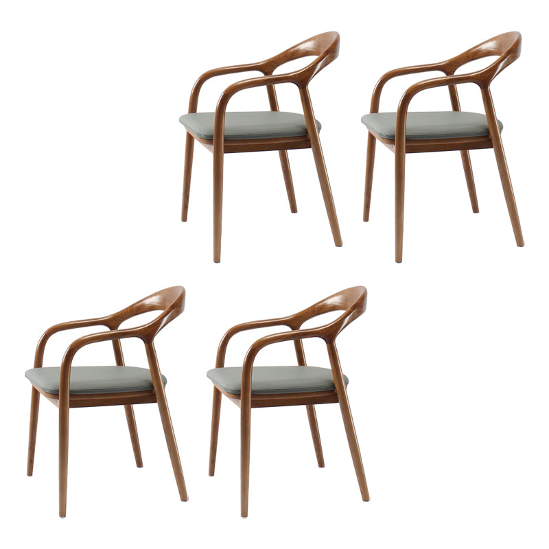 Juego de sillas de madera de fresno de estilo tradicional, sillones con respaldo abierto para cocina y comedor