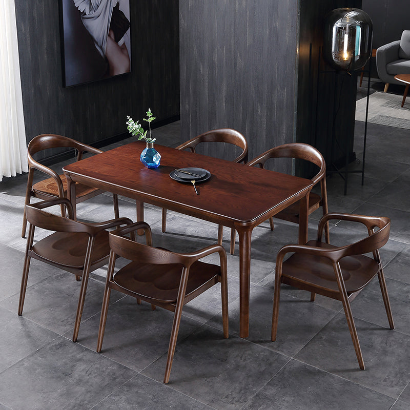 Juego de sillas de madera de fresno de estilo tradicional, sillones con respaldo abierto para cocina y comedor