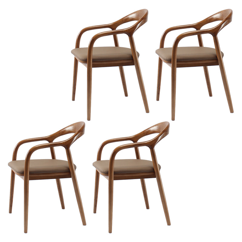 Juego de sillas de madera de fresno de estilo tradicional, sillones con respaldo abierto para cocina y comedor