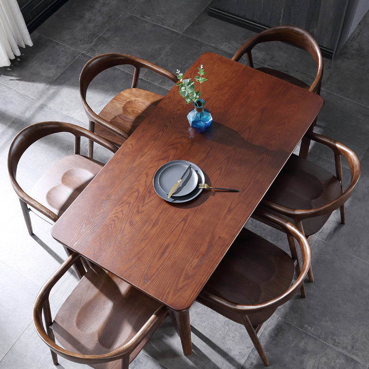 Juego de sillas de madera de fresno de estilo tradicional, sillones con respaldo abierto para cocina y comedor