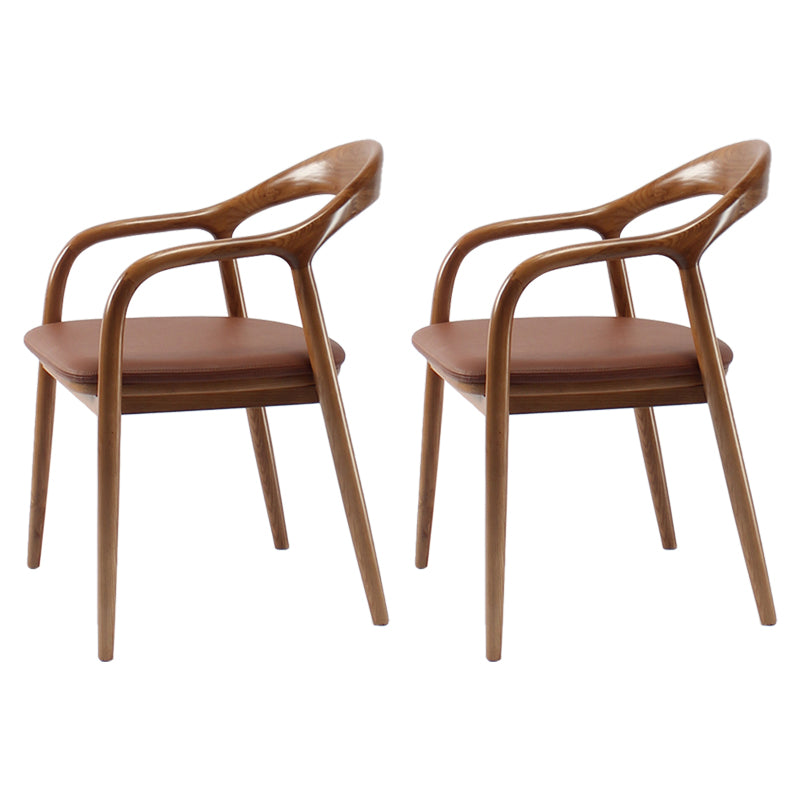 Juego de sillas de madera de fresno de estilo tradicional, sillones con respaldo abierto para cocina y comedor