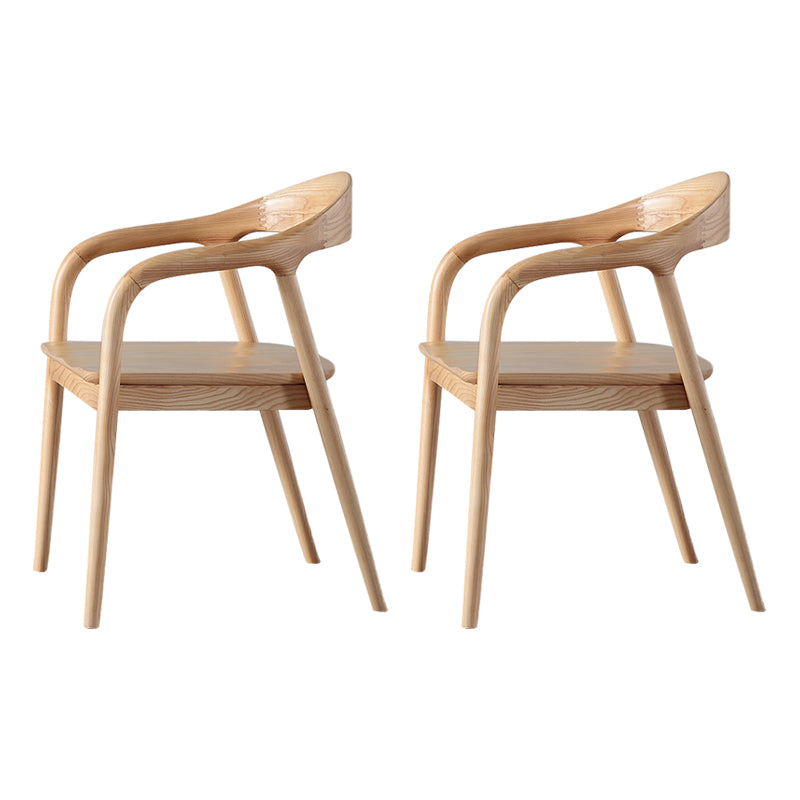 Juego de sillas de madera de fresno de estilo tradicional, sillones con respaldo abierto para cocina y comedor