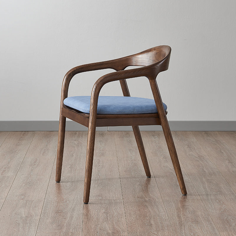 Juego de sillas de madera de fresno de estilo tradicional, sillones con respaldo abierto para cocina y comedor