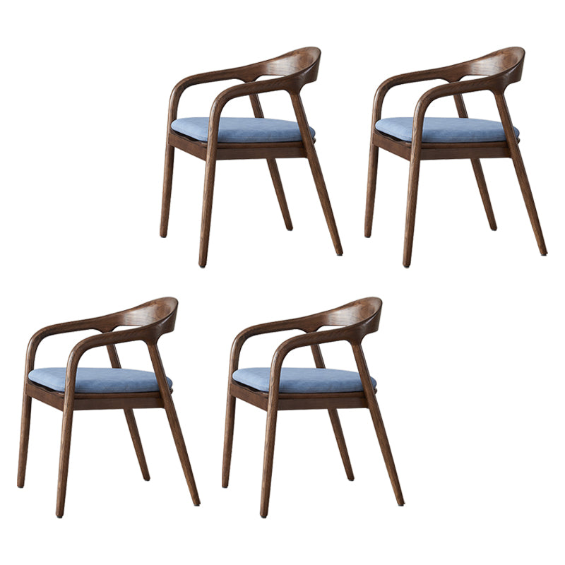 Juego de sillas de madera de fresno de estilo tradicional, sillones con respaldo abierto para cocina y comedor