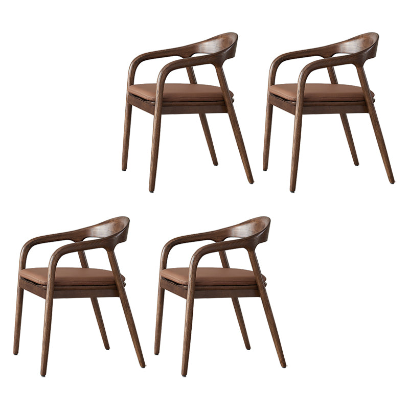 Juego de sillas de madera de fresno de estilo tradicional, sillones con respaldo abierto para cocina y comedor