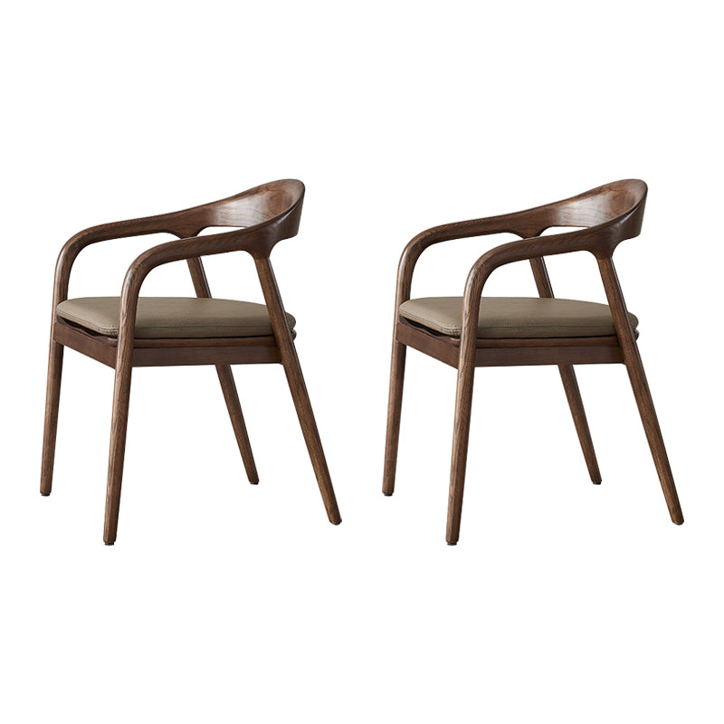 Juego de sillas de madera de fresno de estilo tradicional, sillones con respaldo abierto para cocina y comedor