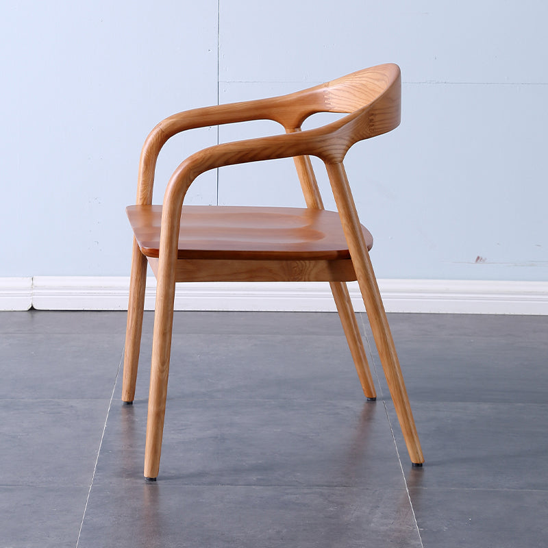 Juego de sillas de madera de fresno de estilo tradicional, sillones con respaldo abierto para cocina y comedor