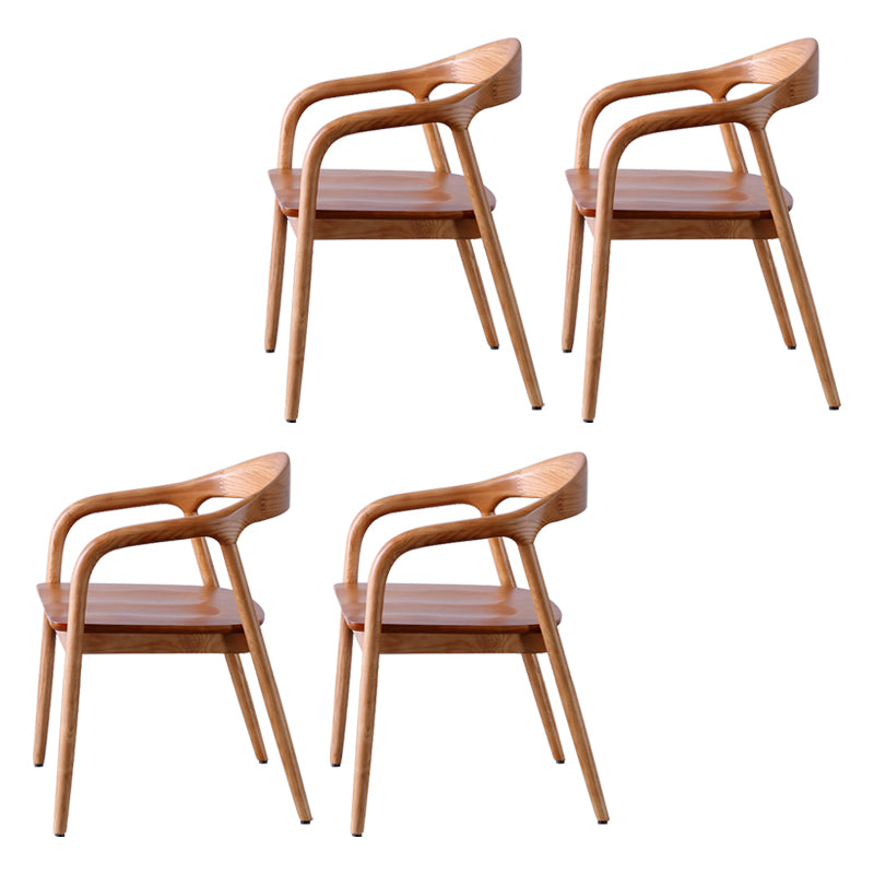 Juego de sillas de madera de fresno de estilo tradicional, sillones con respaldo abierto para cocina y comedor