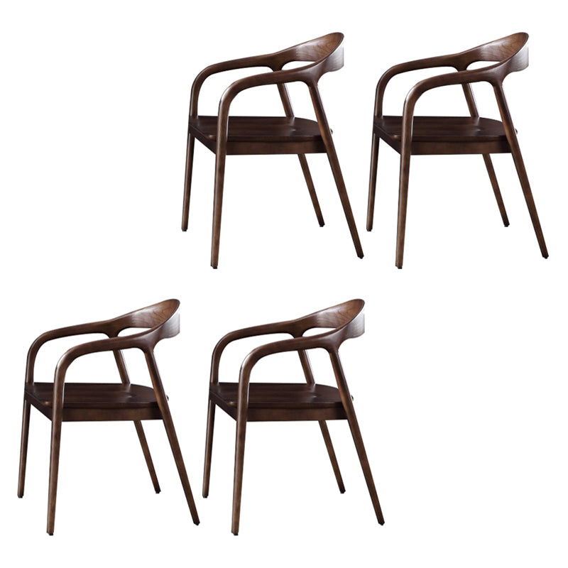 Juego de sillas de madera de fresno de estilo tradicional, sillones con respaldo abierto para cocina y comedor