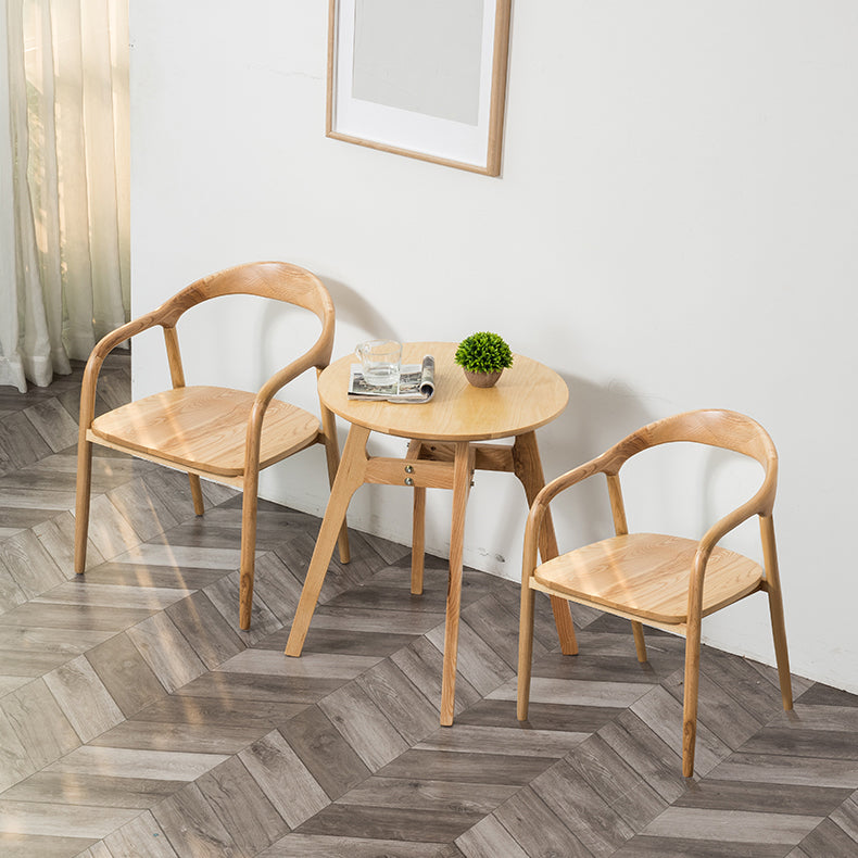 Chaises traditionnelles en bois de frêne massif, bras arrière ouvert, ensemble de chaises de cuisine et de salle à manger