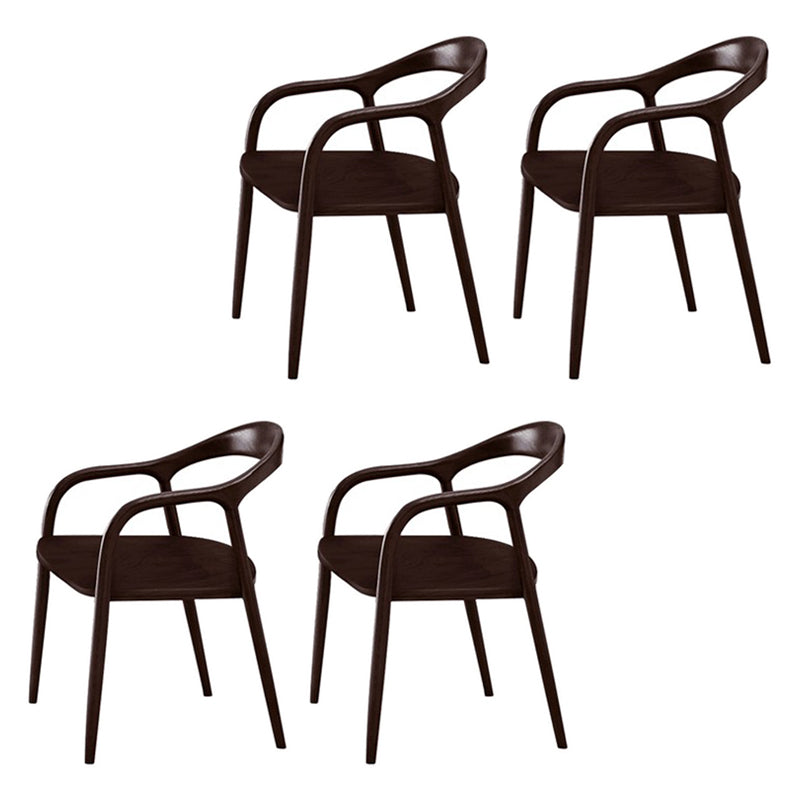Chaises traditionnelles en bois de frêne massif, bras arrière ouvert, ensemble de chaises de cuisine et de salle à manger