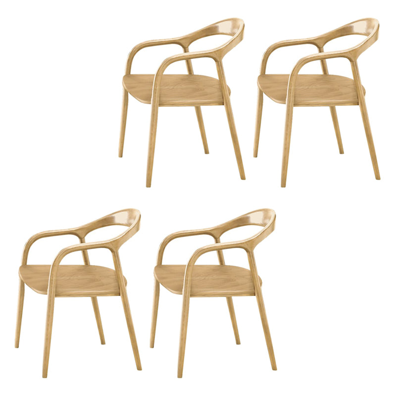 Chaises traditionnelles en bois de frêne massif, bras arrière ouvert, ensemble de chaises de cuisine et de salle à manger
