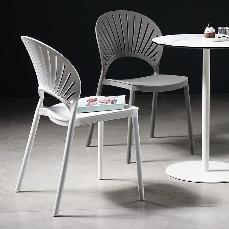 Sillas de comedor de estilo moderno, sillas laterales sin brazos de plástico para cocina