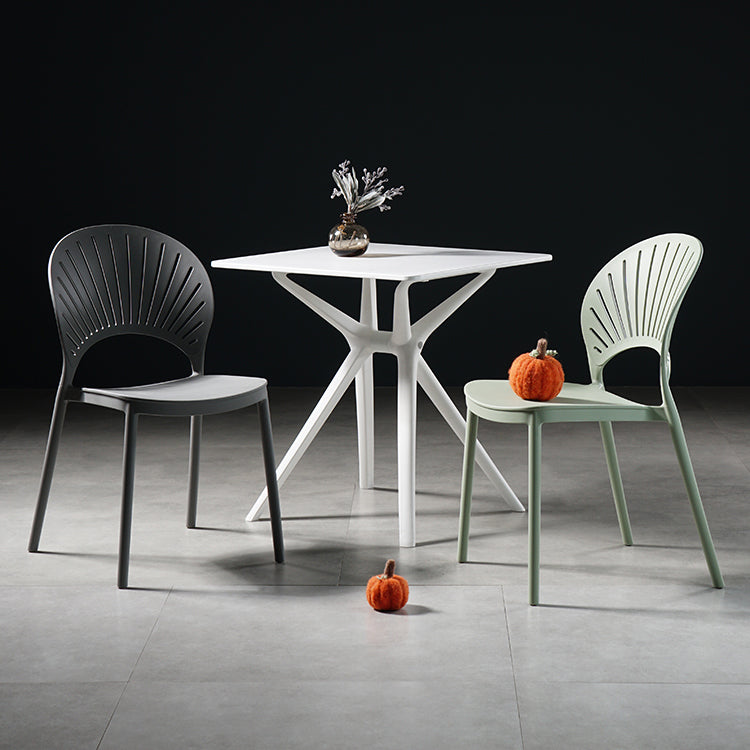 Sillas de comedor de estilo moderno, sillas laterales sin brazos de plástico para cocina