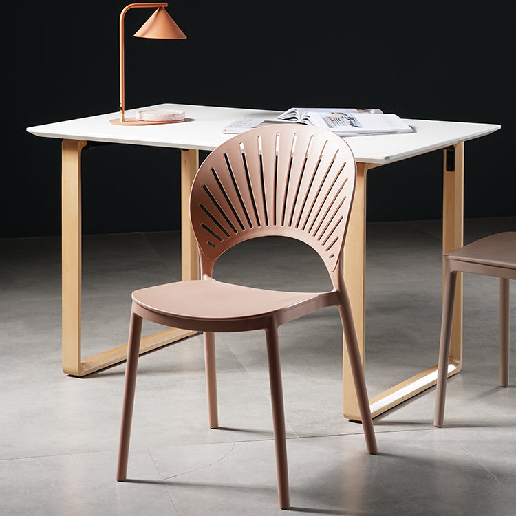 Sillas de comedor de estilo moderno, sillas laterales sin brazos de plástico para cocina