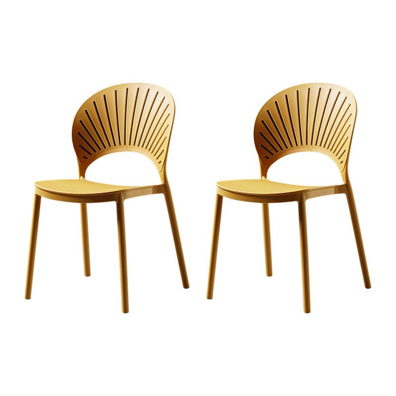 Sillas de comedor de estilo moderno, sillas laterales sin brazos de plástico para cocina