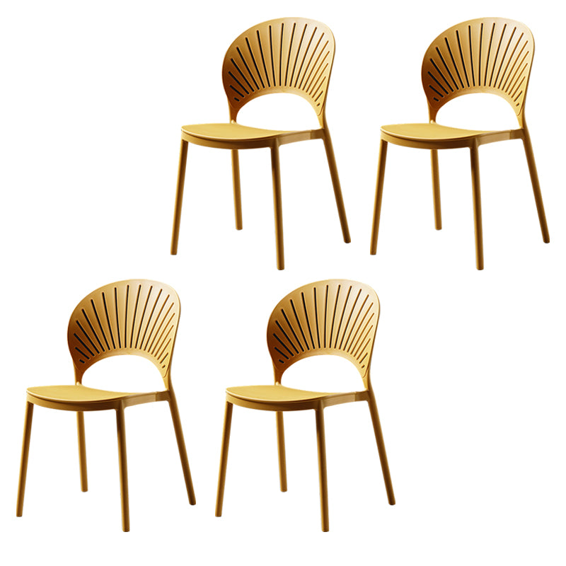 Sillas de comedor de estilo moderno, sillas laterales sin brazos de plástico para cocina