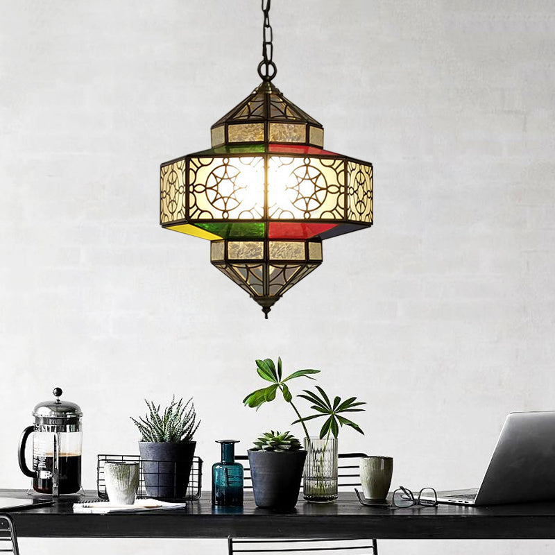 Lantern Restaurant Hanging Chandelier Arab Metal 3 Heads Brass Suspended Pendant Light
