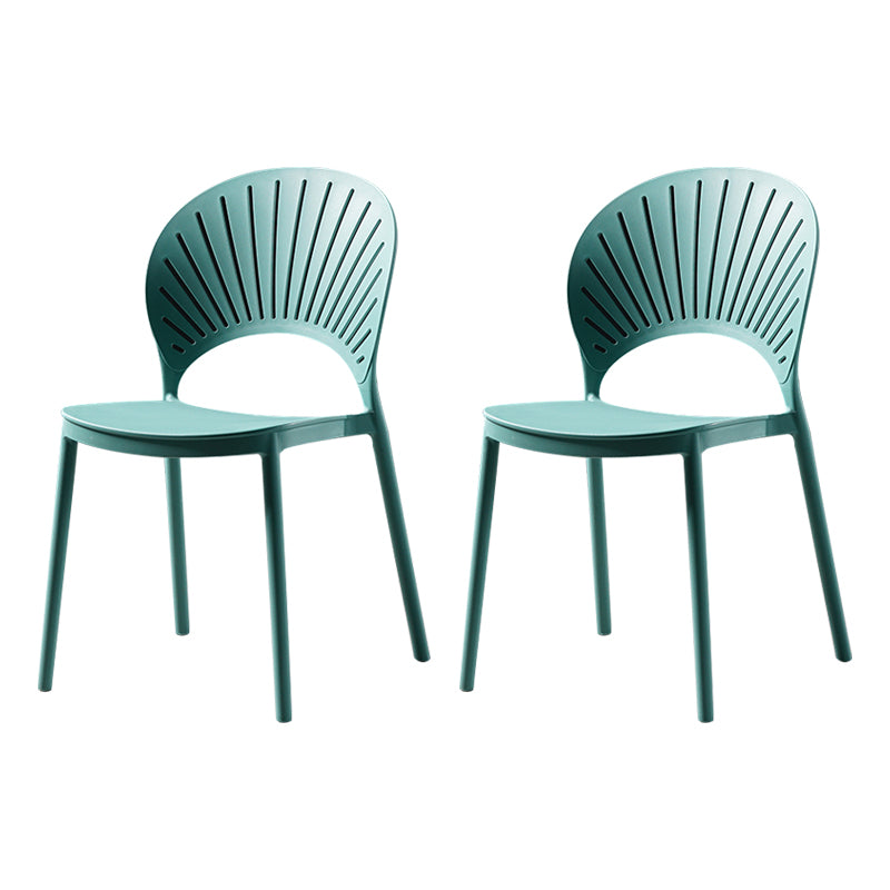 Sillas de comedor de estilo moderno, sillas laterales sin brazos de plástico para cocina