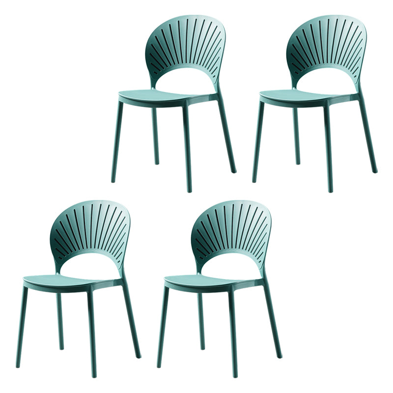 Sillas de comedor de estilo moderno, sillas laterales sin brazos de plástico para cocina