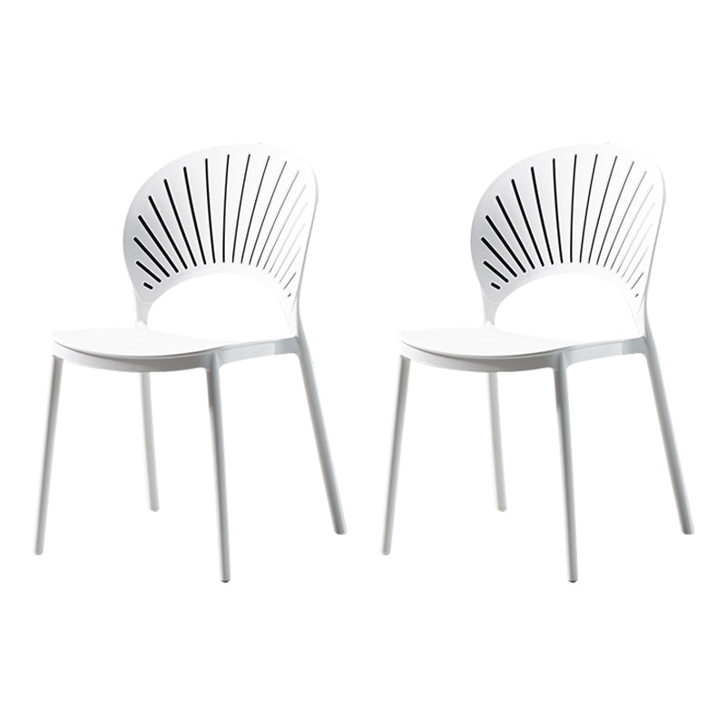 Sillas de comedor de estilo moderno, sillas laterales sin brazos de plástico para cocina