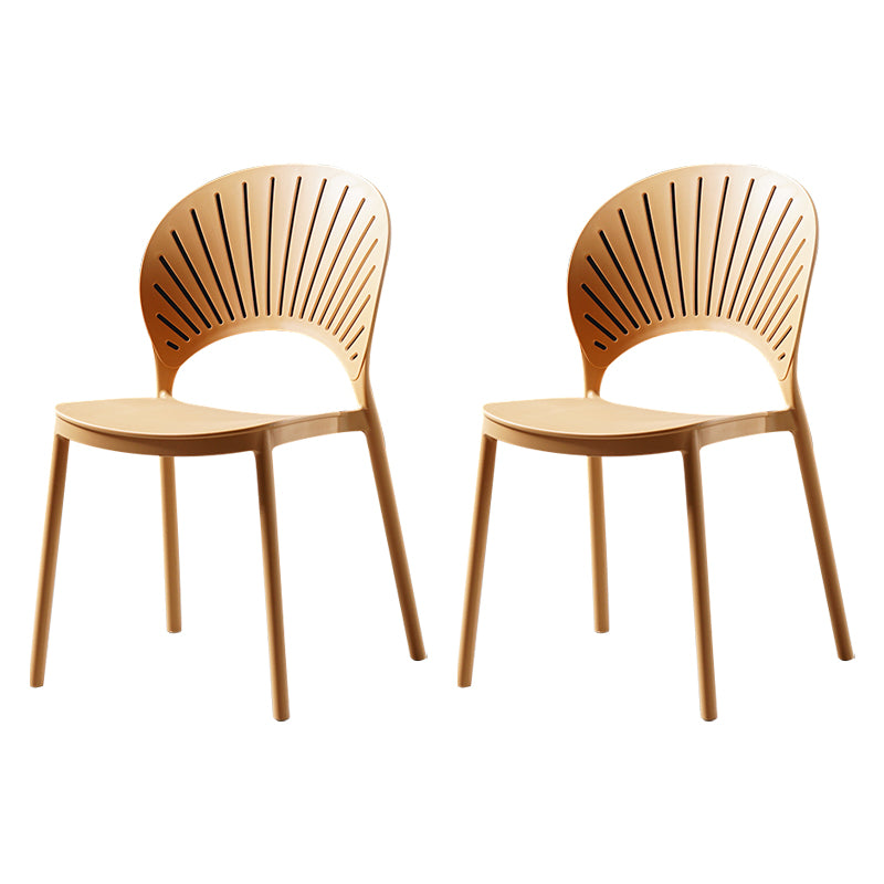 Sillas de comedor de estilo moderno, sillas laterales sin brazos de plástico para cocina