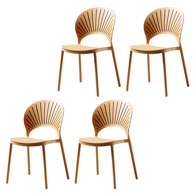 Sillas de comedor de estilo moderno, sillas laterales sin brazos de plástico para cocina
