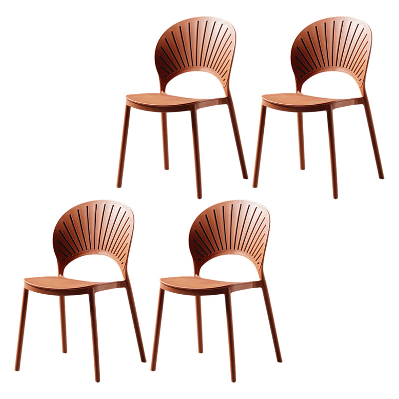Sillas de comedor de estilo moderno, sillas laterales sin brazos de plástico para cocina