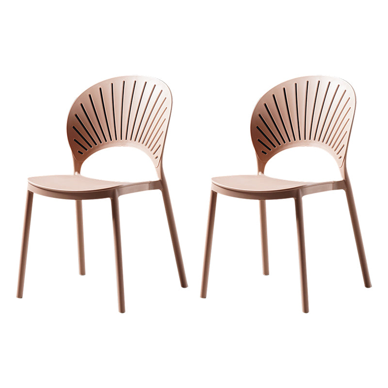 Sillas de comedor de estilo moderno, sillas laterales sin brazos de plástico para cocina