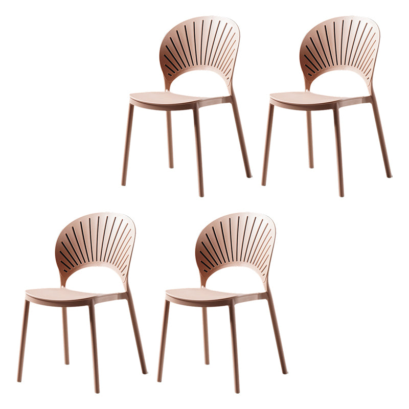 Sillas de comedor de estilo moderno, sillas laterales sin brazos de plástico para cocina