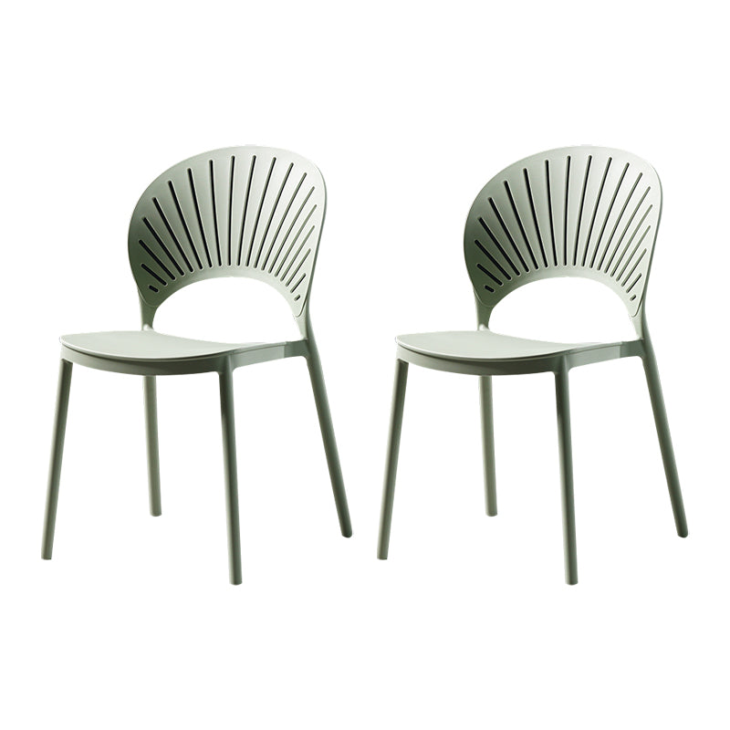 Sillas de comedor de estilo moderno, sillas laterales sin brazos de plástico para cocina
