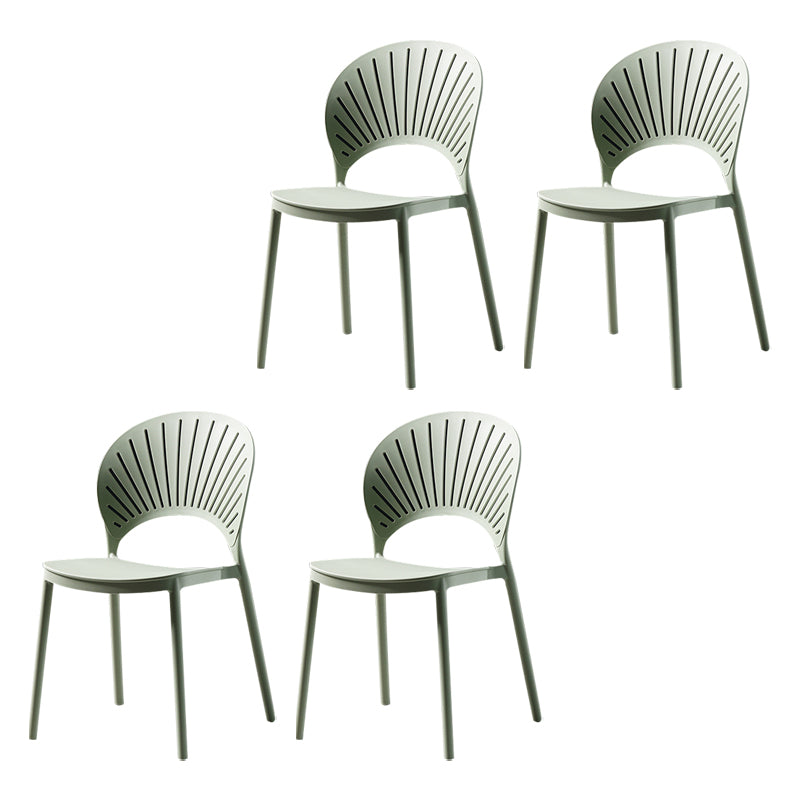 Sillas de comedor de estilo moderno, sillas laterales sin brazos de plástico para cocina