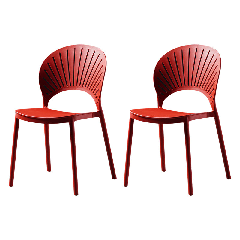 Sillas de comedor de estilo moderno, sillas laterales sin brazos de plástico para cocina